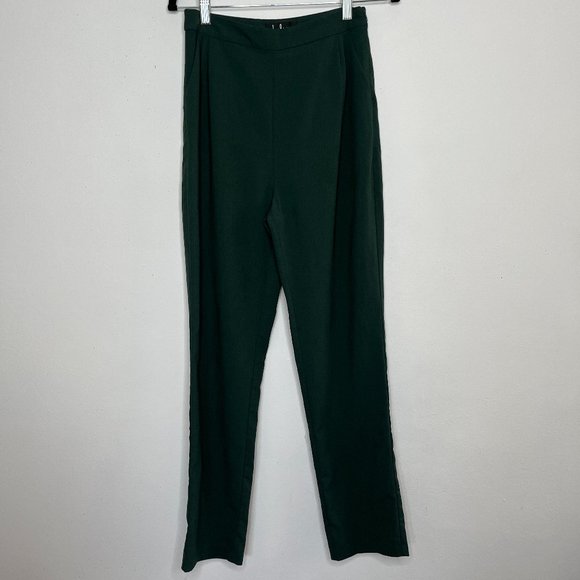 Lulu's Kick It Forest Green High-Waisted Trouser Pants size Medium - Picture 4 of 9